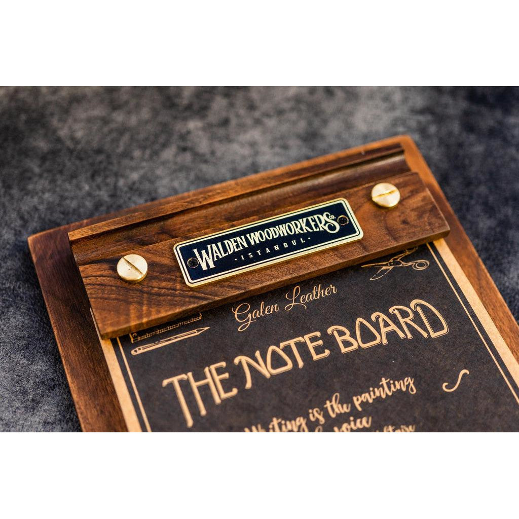 Galen Leather Note Board - Walnut | Atlas Stationers.