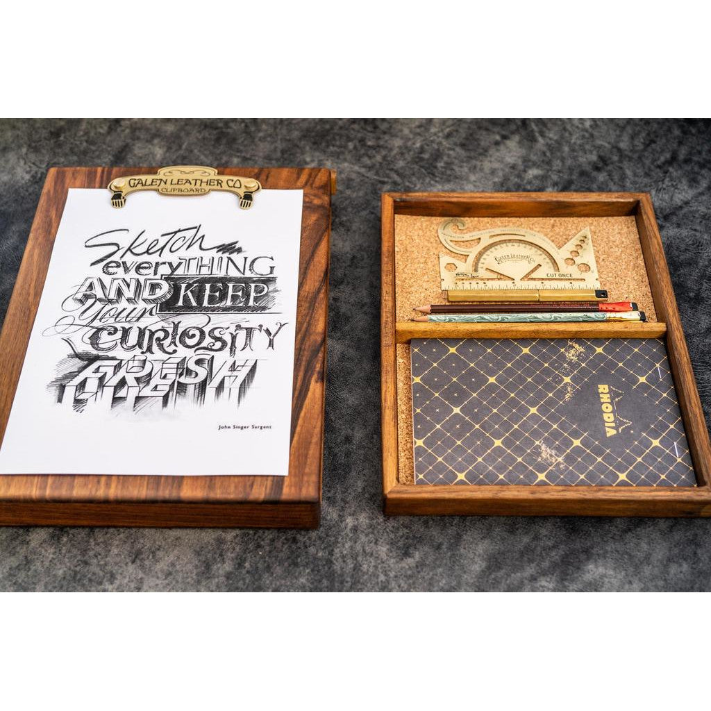 Galen Leather Wooden Sketchbox - Walnut | Atlas Stationers.