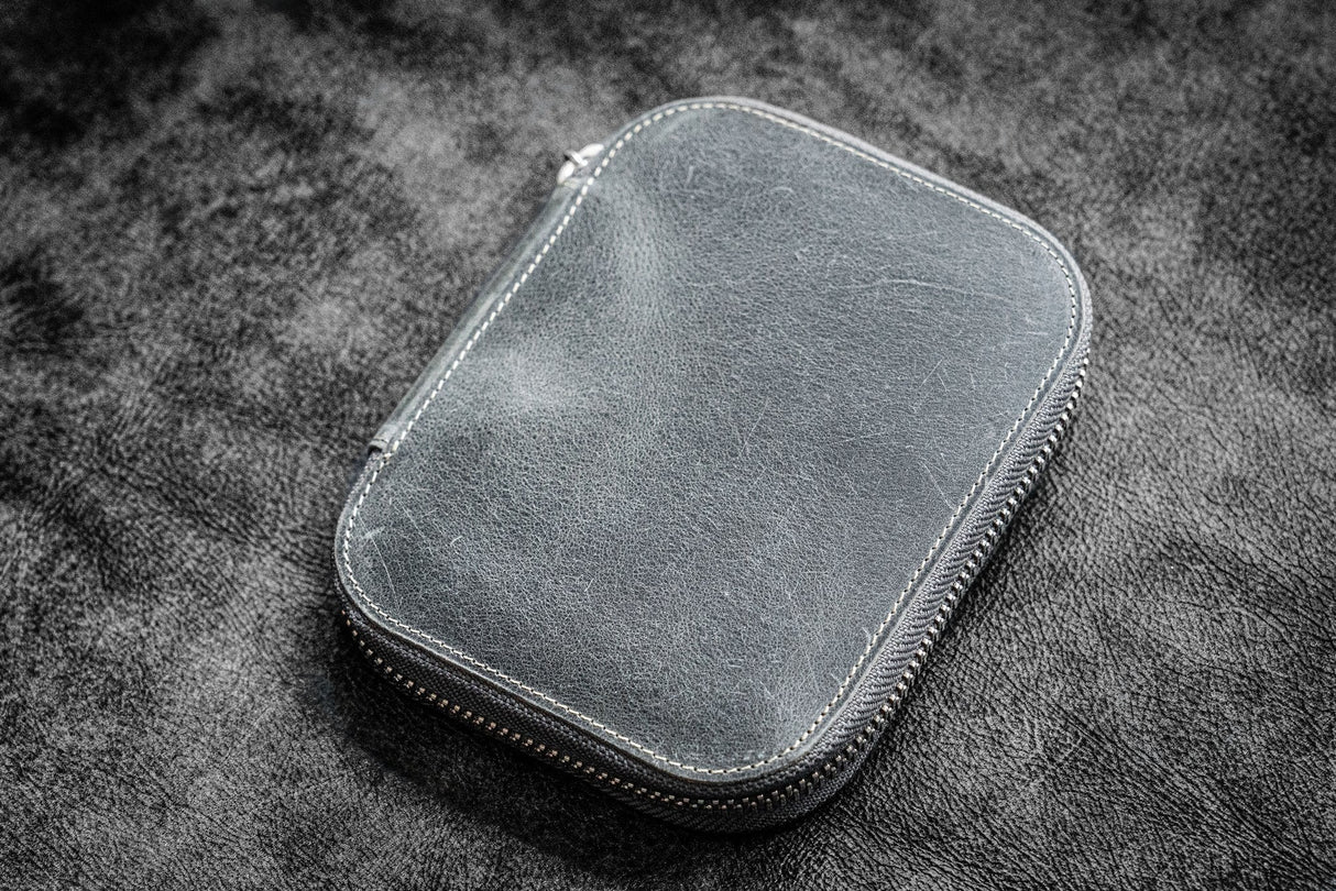 Galen Leather 10 Pen Zipper Case - Crazy Horse Smoky | Atlas Stationers.