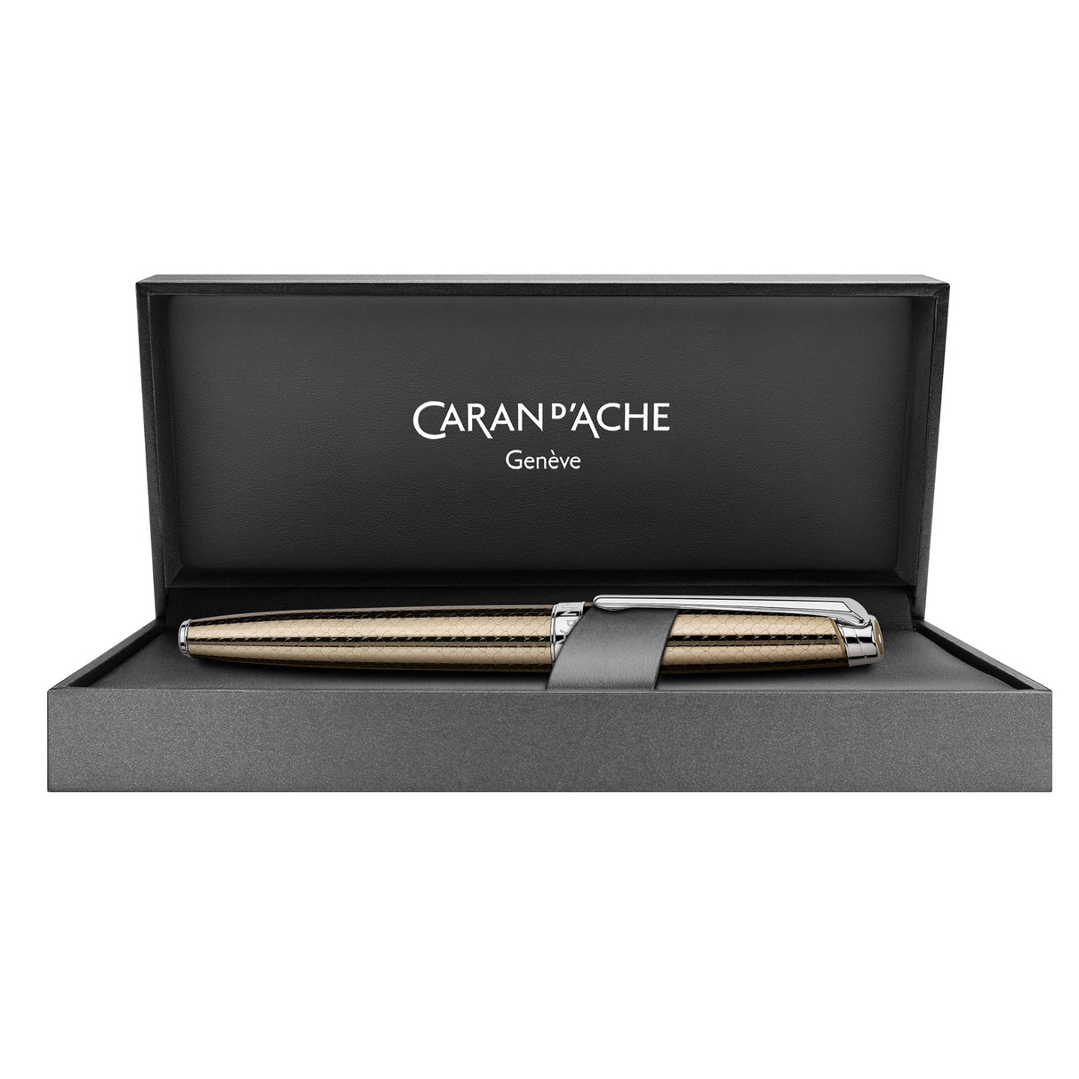 Caran d'Ache LÉMAN Fountain Pen - Caviar w/ Silver Trim | Atlas Stationers.