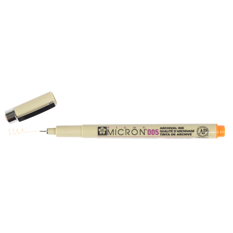 Pigma Micron 005 .2mm Pen - Orange | Atlas Stationers.