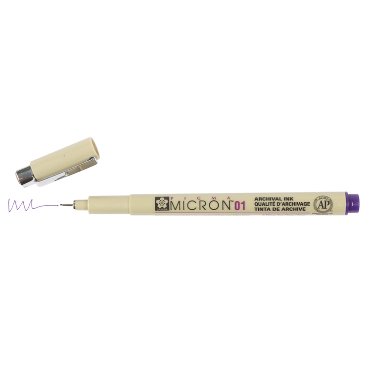 Pigma Micron 01 .25mm Pen - Purple | Atlas Stationers.