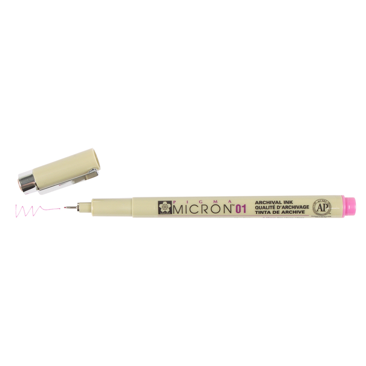 Pigma Micron 01 .25mm Pen - Rose | Atlas Stationers.