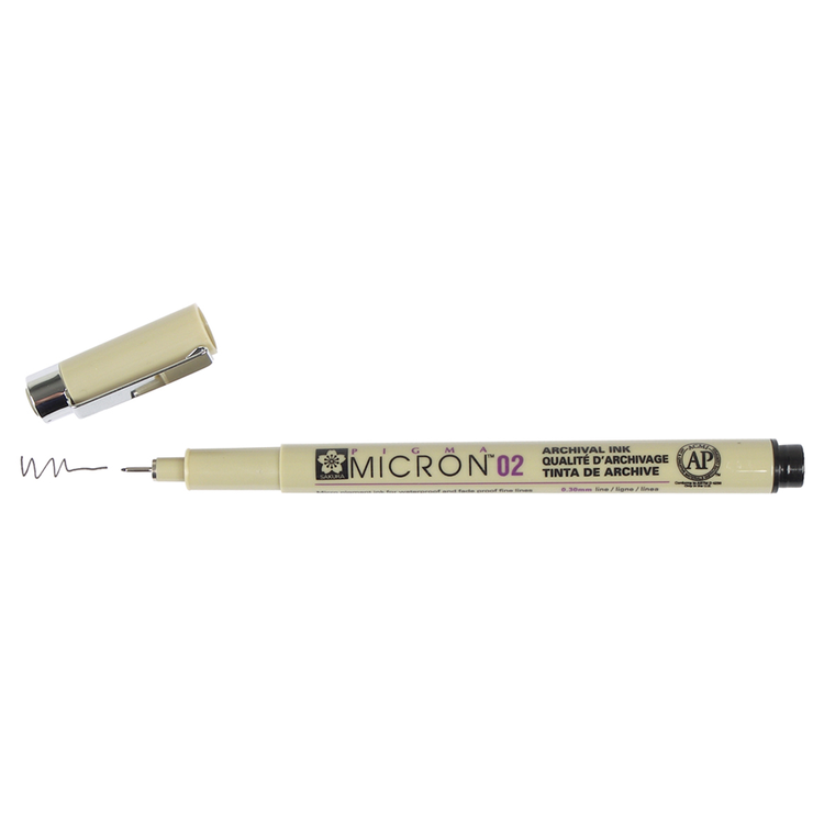 Pigma Micron 02 .3mm Pen - Black | Atlas Stationers.