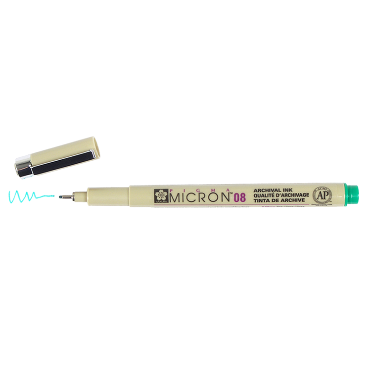 Pigma Micron 08 .5mm Pen - Green | Atlas Stationers.