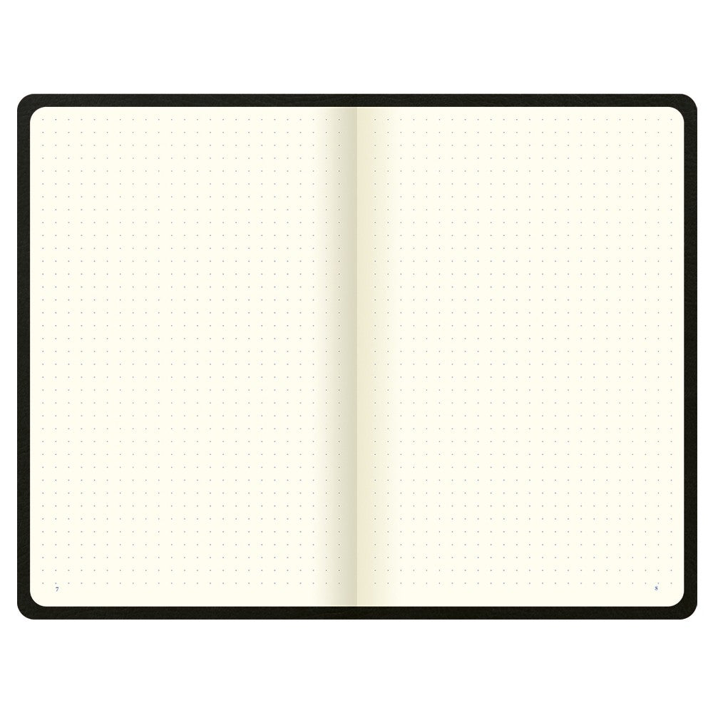 Letts Origins Hardcover Notebook - 5 1/8" x 7 7/8" - Dot Grid - Black | Atlas Stationers.