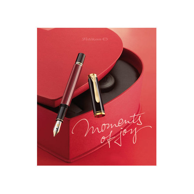 Pelikan Souveran M600 Fountain Pen - Black-Red | Atlas Stationers.