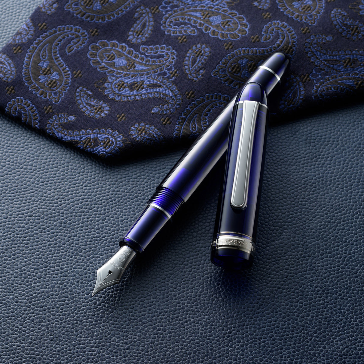 Platinum #3776 Fountain Pen - Chartres Blue with Rhodium Trim | Atlas Stationers.