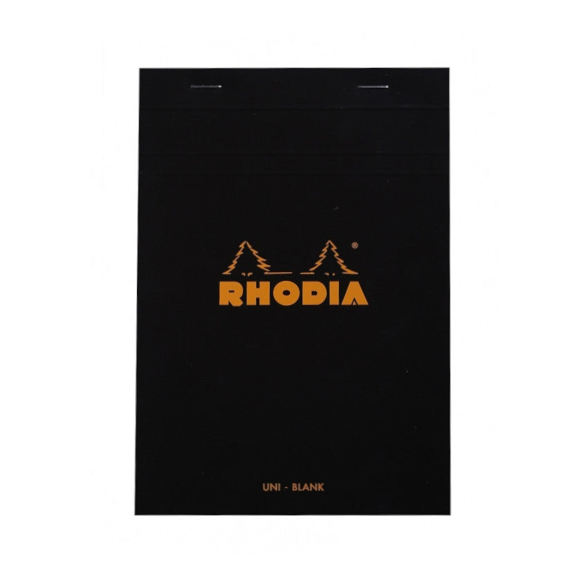 Rhodia Staplebound Notepad - Blank 80 sheets - 6 x 8 1/4 - Black cover | Atlas Stationers.