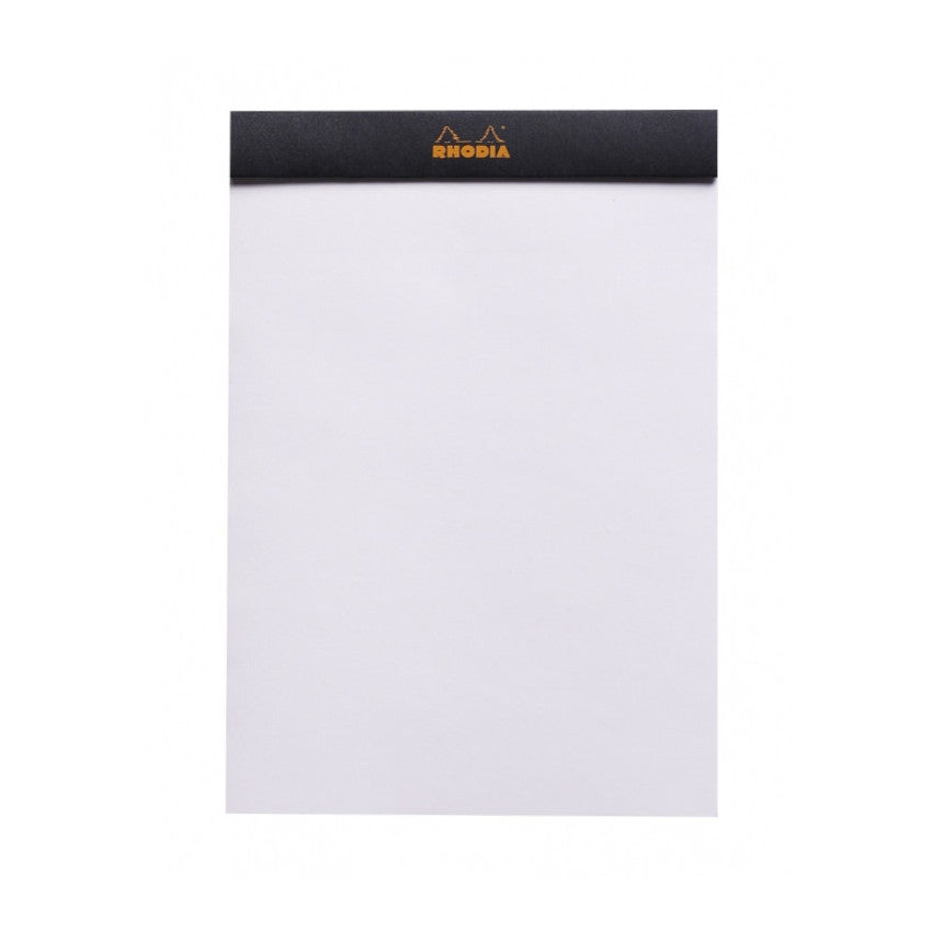 Rhodia Staplebound Notepad - Blank 80 sheets - 6 x 8 1/4 - Black cover | Atlas Stationers.