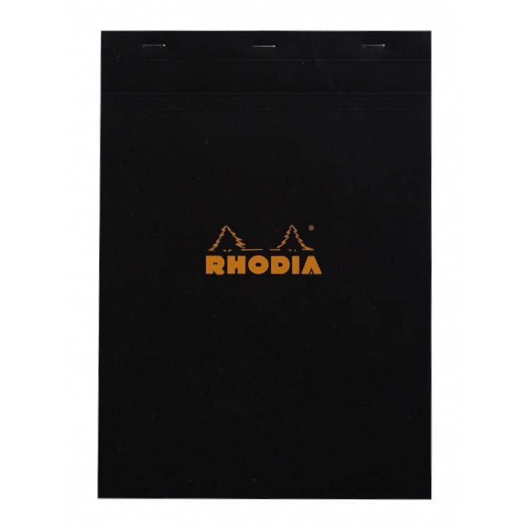 Rhodia Staplebound Notepad - Graph 80 sheets - 8 1/4 x 11 3/4 - Black cover | Atlas Stationers.
