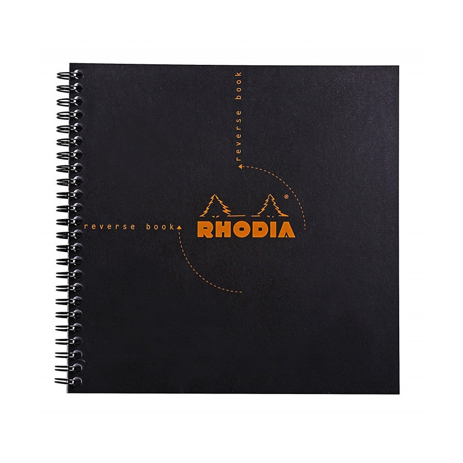Rhodia Reverse Book - Graph 80 sheets - 8 1/4 x 8 1/4 - Black cover | Atlas Stationers.