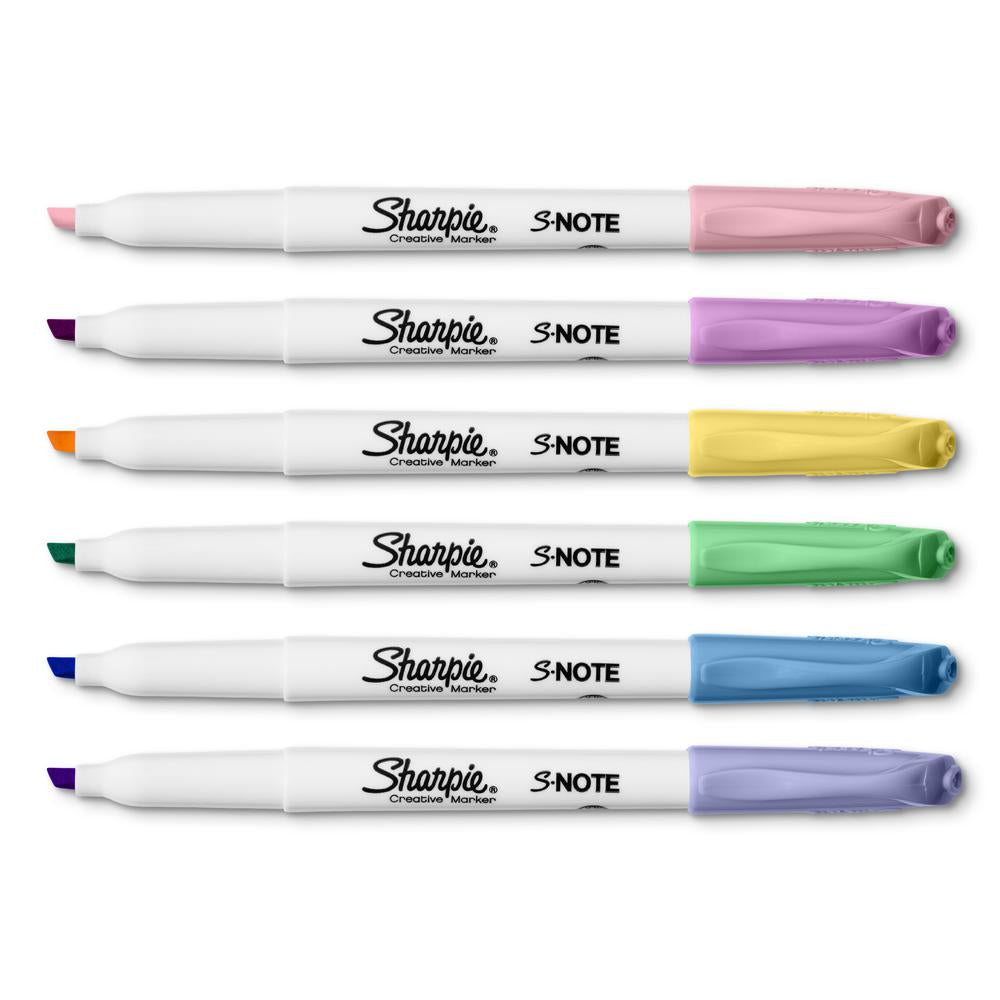 Sharpie S-Note Note Taking Markers Assorted - 6/pk | Atlas Stationers.