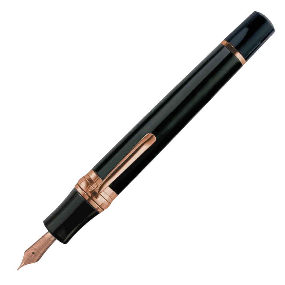 Stipula Da Vinci Capless Fountain Pen - Mars Black w/ Rose Gold | Atlas Stationers.
