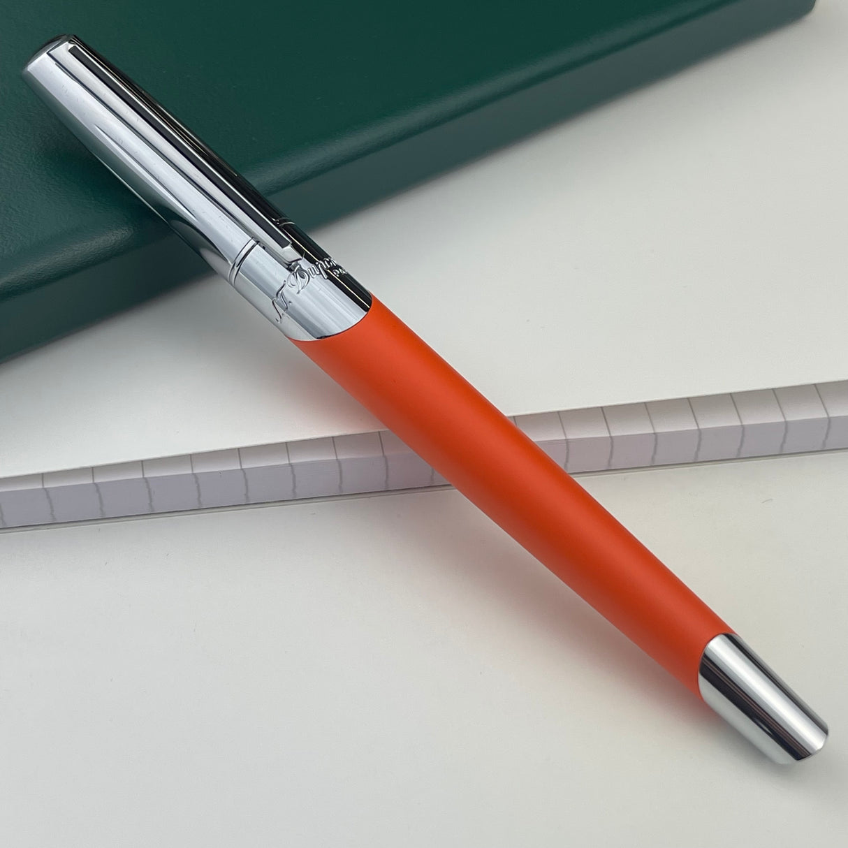 S.T. Dupont Defi Millennium Fountain Pen - Matte Orange (Doorbuster)