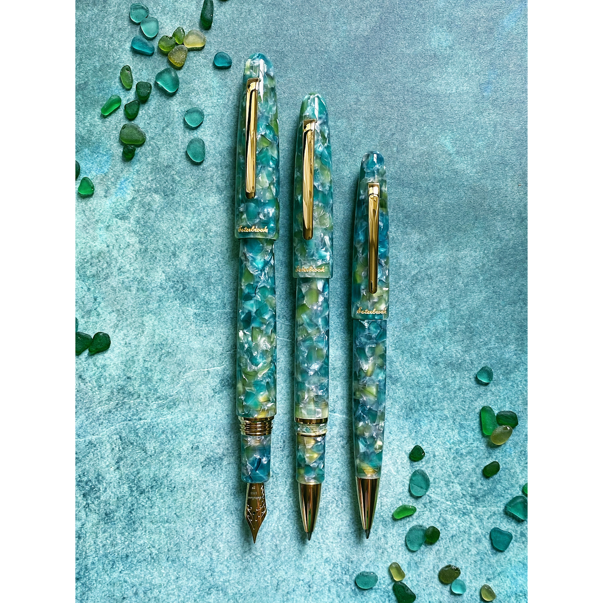 Esterbrook Estie Fountain Pen - Sea Glass w/ Gold Trim | Atlas Stationers.