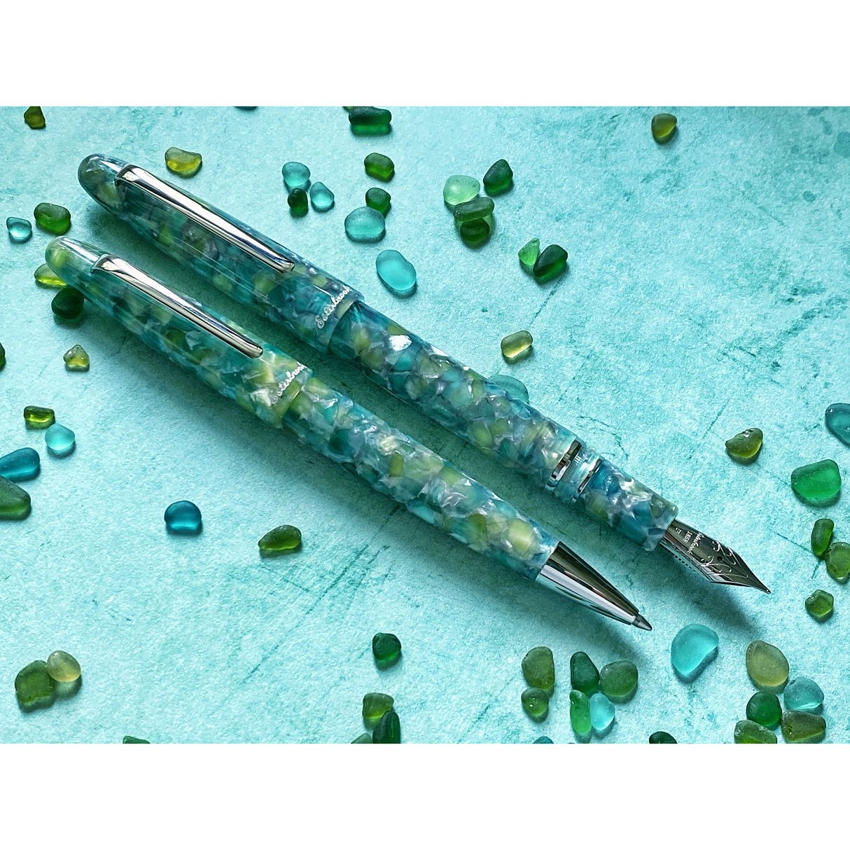 Esterbrook Estie Fountain Pen - Sea Glass w/ Silver Trim | Atlas Stationers.