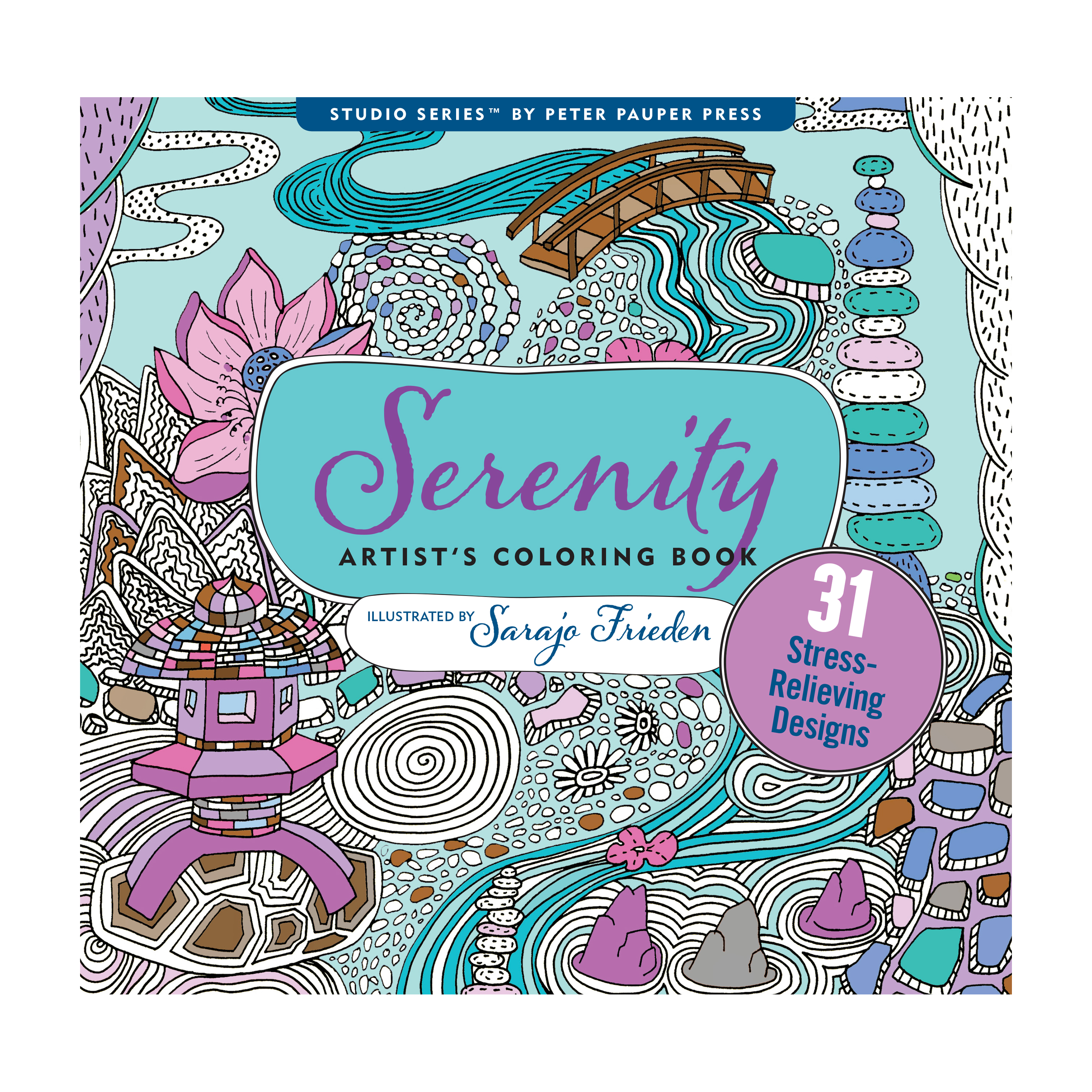 Serenity - Adult Coloring Books for Anxiety and Depression: Amazing Designs  for Relaxation and Stress Relief. For Women and Men. Large print.
