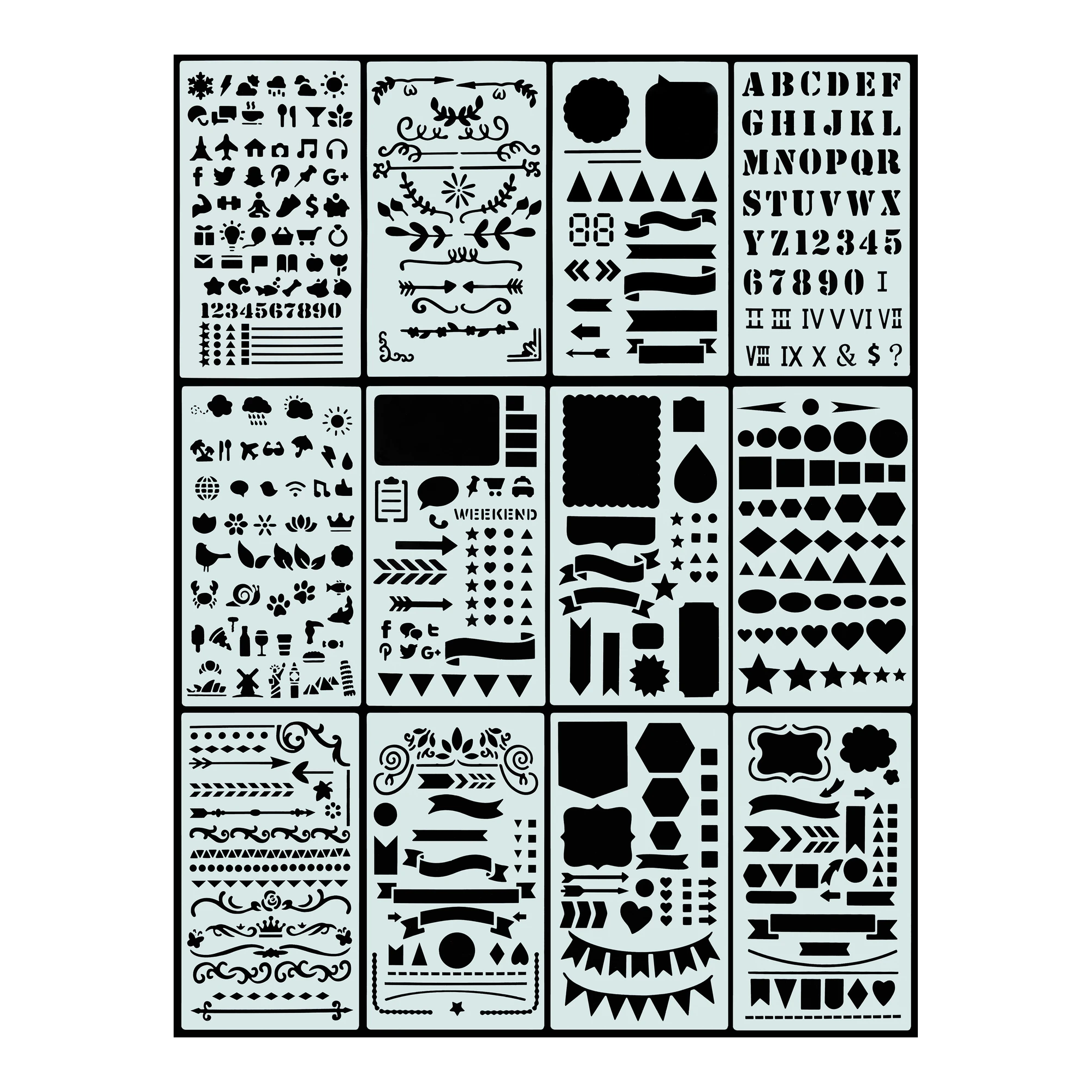Essentials Dotted Journal Stencil Set – Peter Pauper Press