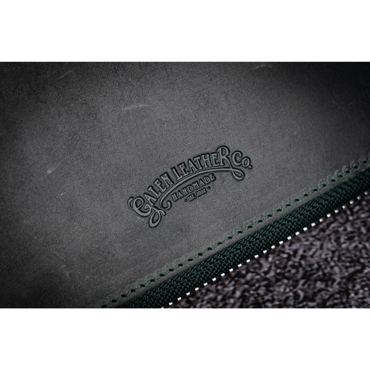 Galen Leather 10 Pen Zipper Case with A5 Notebook Holder - Crazy Horse Green | Atlas Stationers.