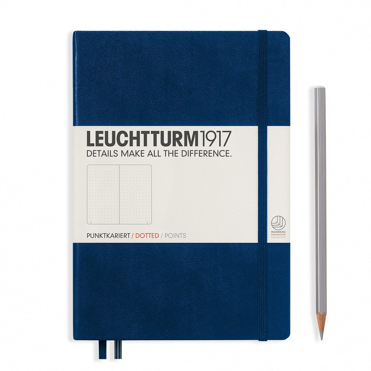 Leuchtturm A5 Hardcover Notebook - Navy - Dot Grid | Atlas Stationers.