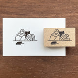 Stamp Marché Illustration Stamp - Reading