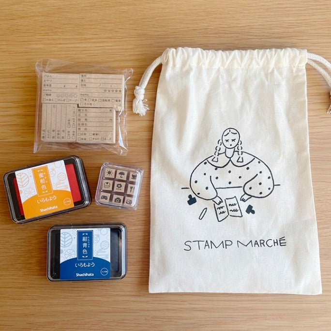 Stamp Marché Original Cotton Drawstring Bag - Large