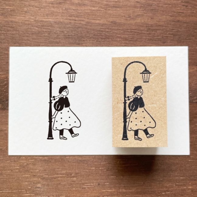 Stamp Marché Marle Illustration Stamp - Under the Street Lamp