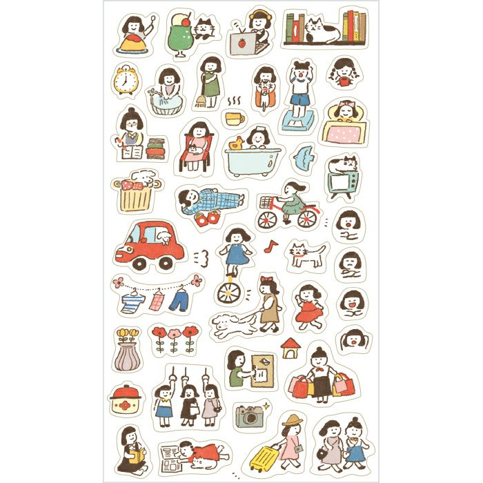 Furukawashiko Daily Seal Planner Sticker Sheet - Watashi Biyori - Our Life