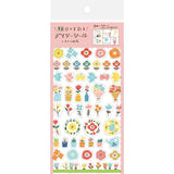 Furukawashiko Daily Seal Planner Sticker Sheet - Watashi Biyori - Colorful Flowers
