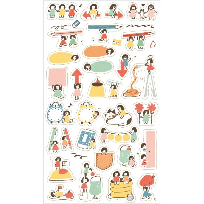 Furukawashiko Daily Seal Planner Sticker Sheet - Watashi Biyori - Little Helpers