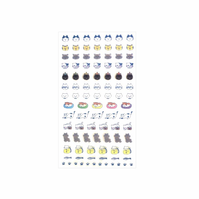 Furukawashiko Daily Seal Planner Sticker Sheet - Watashi Biyori - Pochitto Cat