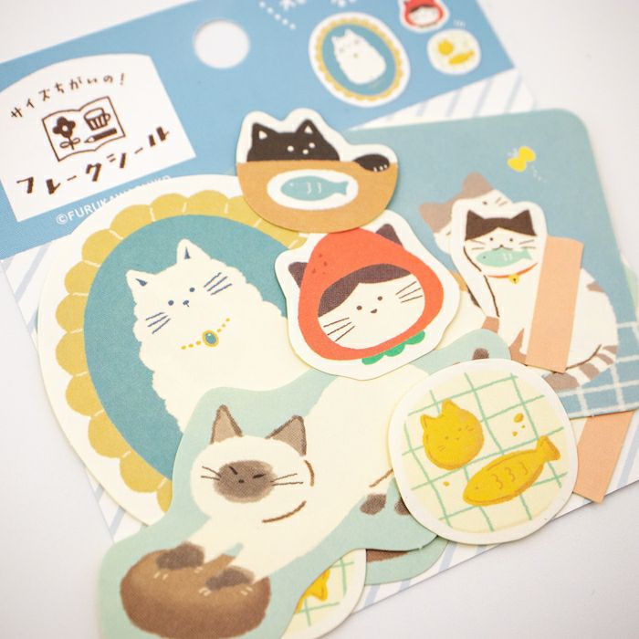 Furukawashiko Flake Stickers - Watashi Biyori - Cats