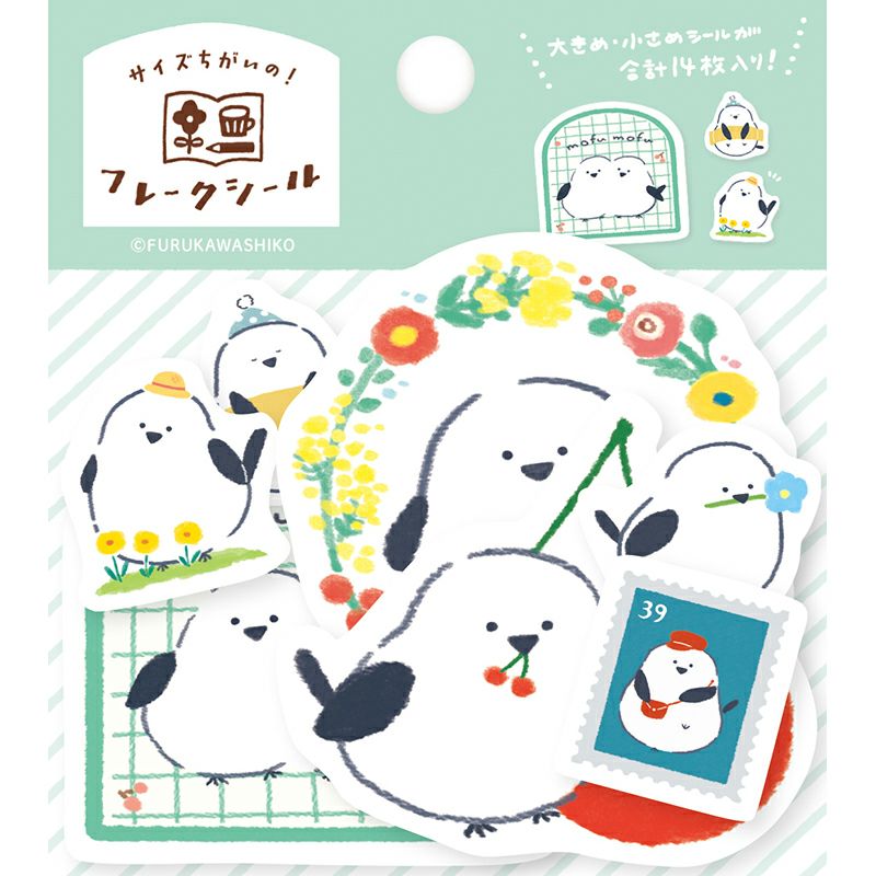 Furukawashiko Flake Stickers - Watashi Biyori - Fluffy Birds