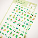 Furukawashiko Daily Seal Sticker Sheet - Watashi Biyori - Outing Green