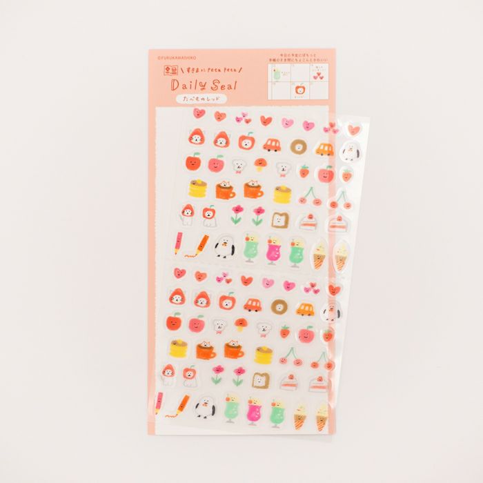 Furukawashiko Daily Seal Sticker Sheet - Watashi Biyori - Food Red