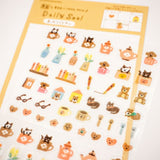 Furukawashiko Daily Seal Sticker Sheet - Watashi Biyori - Chilled Brown