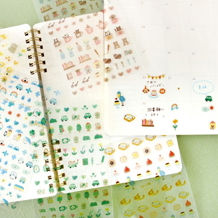 Furukawashiko Daily Seal Sticker Sheet - Watashi Biyori - Chilled Brown