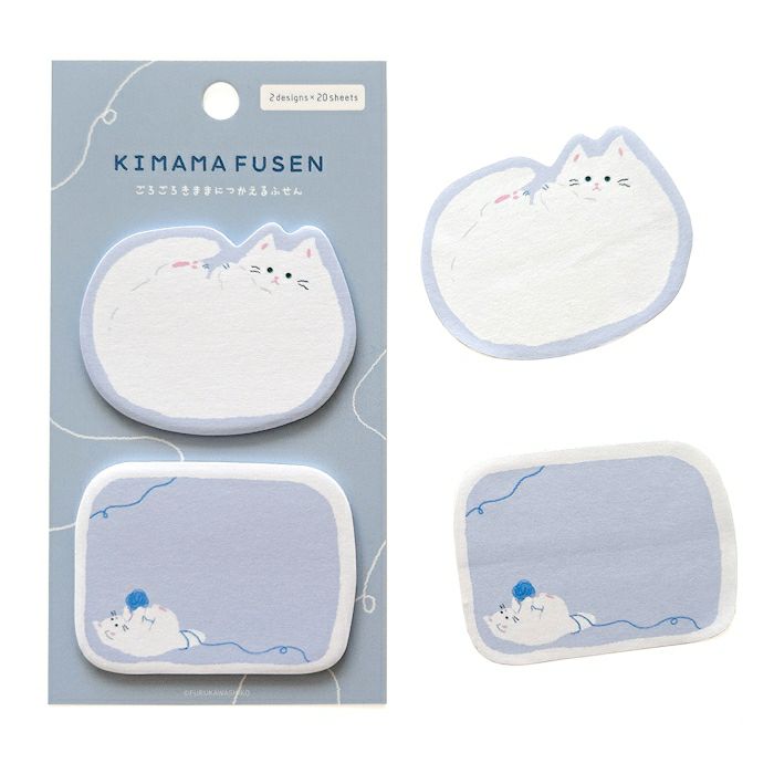 Furukawashiko Kimama Sticky Notes - Rolling Cat