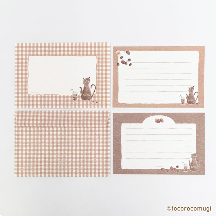 Furukawashiko Tocorocomugi Mini Letter Set - Cafe