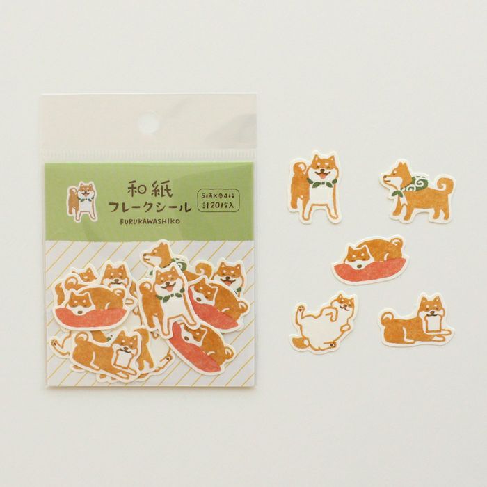 Furukawashiko Flake Stickers - Shiba Inu