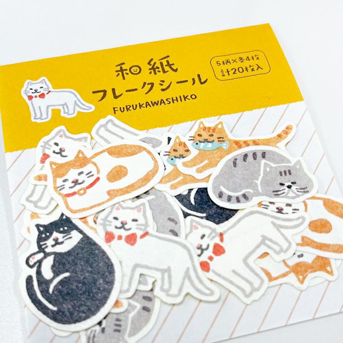 Furukawashiko Flake Stickers - Cat