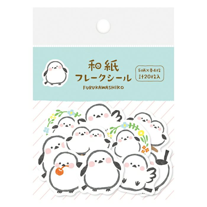 Furukawashiko Flake Stickers - White Bird