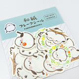 Furukawashiko Flake Stickers - White Bird