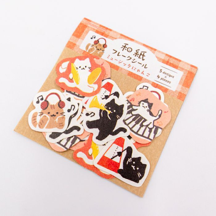 Furukawashiko Flake Stickers - Music Cat