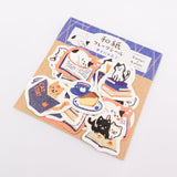 Furukawashiko Flake Stickers - Book and Cat