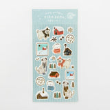 Furukawashiko Foil Sticker Sheet - Snow Scene and Dogs