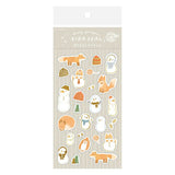 Furukawashiko Foil Sticker Sheet - Snowman and Fox
