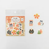 Furukawashiko Flake Stickers - Cat and Present