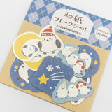 Furukawashiko Flake Stickers - A Starlit Sky with Birds